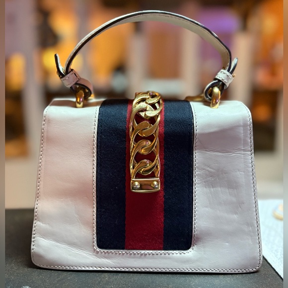 Gucci Sylvie Embroidered Top Handle Mini Bag - White Leather - Rare & Authentic - Picture 3 of 16